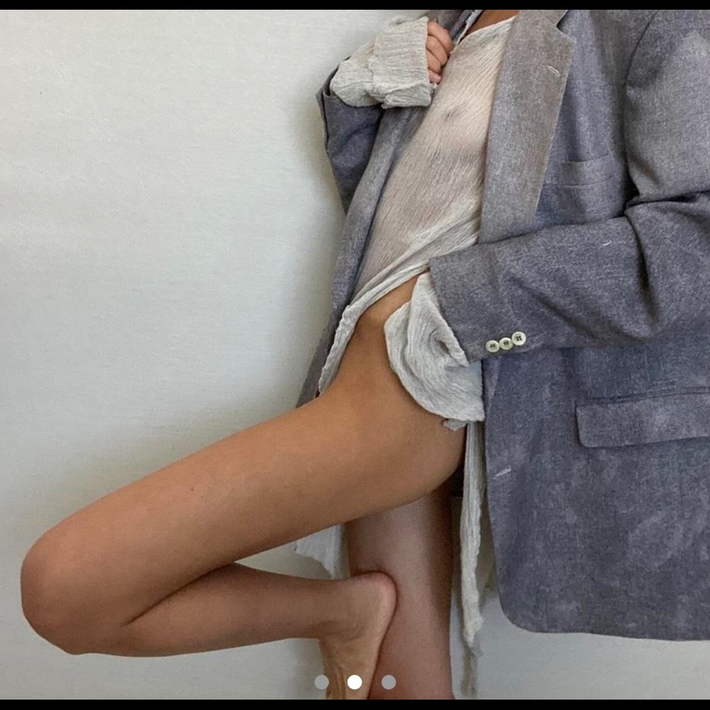 oversized blazer with slight acid wash
